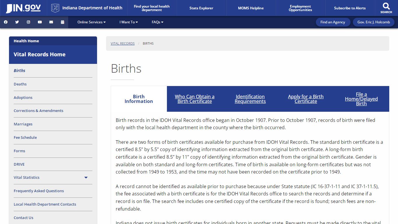 Health: Vital Records: Births